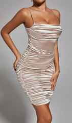 Caity EmbelliShed Bodycon Dress - Champagne