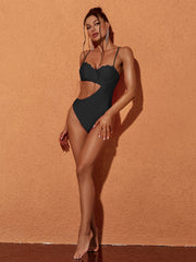 Cutout One Piece Swimsuit In Black