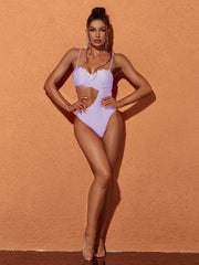 Cutout One Piece Swimsuit In Lilac