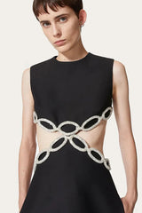 Crystal Embroidered Short Bandage Dress