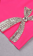 Diamond Bandage Spaghetti Strap Mini Dress In Pink
