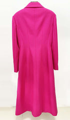 Double WOOL BLEND Long COAT In Pink