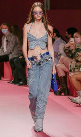 Light Blue Denim Butterfly Slim Two Pieces