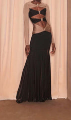EmbelliShed Cutout Maxi Dress In SEMI