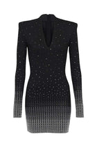 EmbelliShed Knit Mini Dress In Black