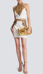 EmbelliShed Crop Two Piece Suit