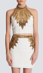 EmbelliShed Crop Two Piece Suit