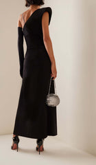 Exclusivecm Asymmetric High-Low Dress In Black