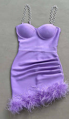 FeaTher Strappy Mini Dress