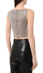 Floral CYCSTAL EmbelliShed Suit In Metallic Silver