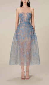 Floral Lace CutwoRK Midi Dress