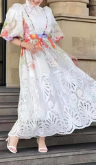 Floral Patchwork Lace Maxi Dress