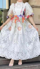 Floral Patchwork Lace Maxi Dress