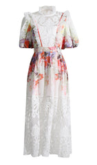 Floral Patchwork Lace Maxi Dress