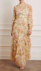 Floral-Print Ruffled Maxi Dress