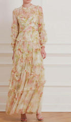 Floral-Print Ruffled Maxi Dress