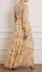 Floral-Print Ruffled Maxi Dress