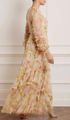Floral-Print Ruffled Maxi Dress