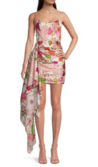 Floral-Print Corset Mini Dress