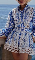 Floral Printed Long Sleeve Midi Dress