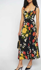 Floral-Print Tie Strap Dress In LUISA