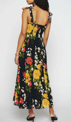 Floral-Print Tie Strap Dress In LUISA