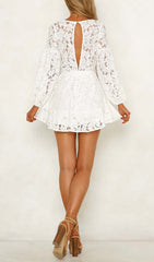 Floral TextureS Cutout Mini Dress In NEON Orange