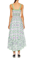 Floral Eyelet Embroidered Maxi Dress In Rose PetalS