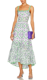 Floral Eyelet Embroidered Maxi Dress In Rose PetalS
