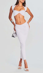 Front Cut-Out Bandage Two-Piece In Ivory