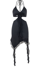 Lace Halter Irregular Mini Dress