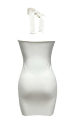 Halter Off -Shoulder Mini Dress In White