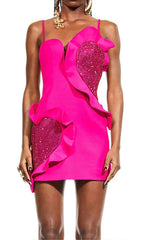 Heart EmbelliShed Sequin Mini Dress In Pink