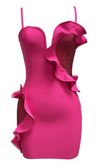 Heart EmbelliShed Sequin Mini Dress In Pink