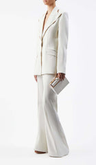 High-RISE FlAred Jacket Suit In Ivory