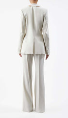 High-RISE FlAred Jacket Suit In Ivory