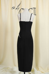 Black Diamante Midi Bandage Dress