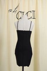 Black Crystal Bandage Mini Dress