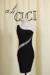 Black One Shoulder Mini Dress