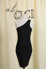 Black One Shoulder Mini Dress
