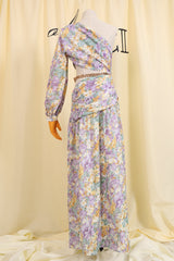 Floral Print Long Sleeve Maxi Dress