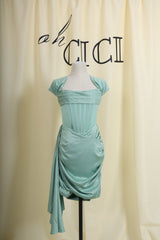 Green Ruched Corset Mini Dress