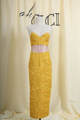 Jacquard Strapless Midi Dress