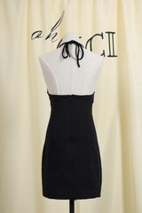 Black Halter Strapless Bandage Mini Dress
