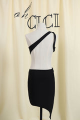 Black Cutout One Shoulder Bandage Mini Dress