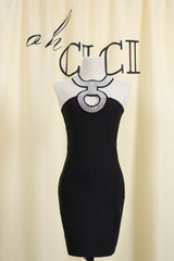 Diamante Halter Mini Bandage Dress