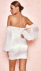 Ivory Draped Corset Dress