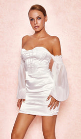 Ivory Draped Corset Dress