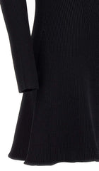 Knit Diamante Mini Dress In Black