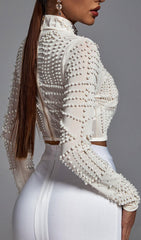 KIANA Pearl Long Sleeve Set - White
